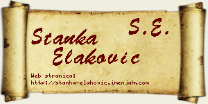 Stanka Elaković vizit kartica
